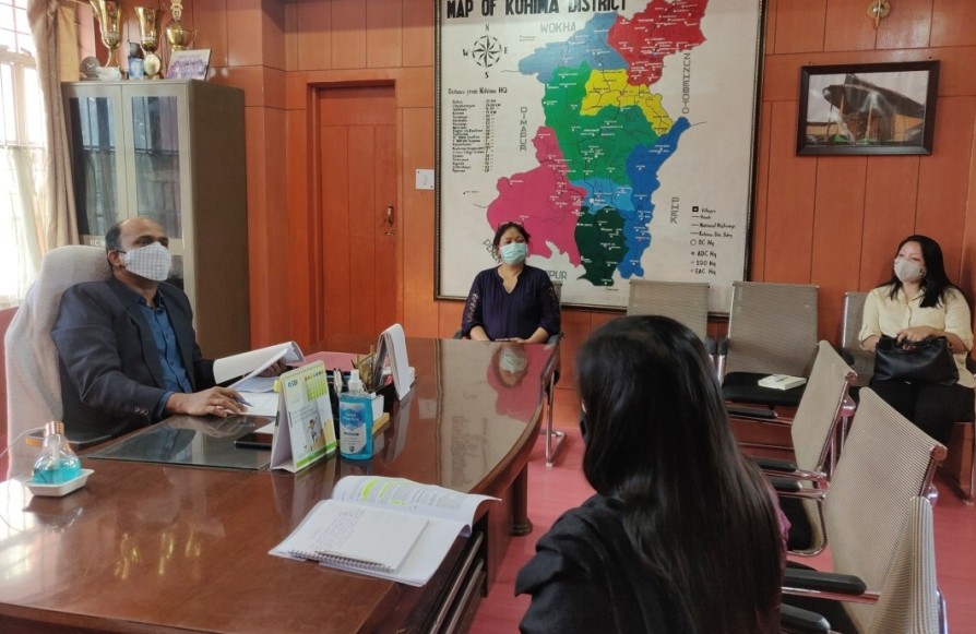 DC and chairman of Nasha Mukt Bharat Kohima, Mohammed Ali Shihab A during the launch of Nasha Mukt Bharat campaign for the district of Kohima in his office chamber on October 29.  (DIPR Photo) 